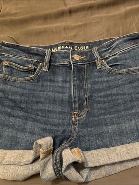 American Eagle Outfitters Women's Dark Indigo Boyfriend Jeans Shorts